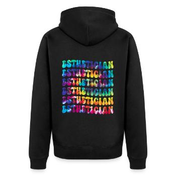 Beautician, Skin Care, Skin Therapist - Unisex Premium Organic Zip Hoodie - black - Back - Nico (187cm)