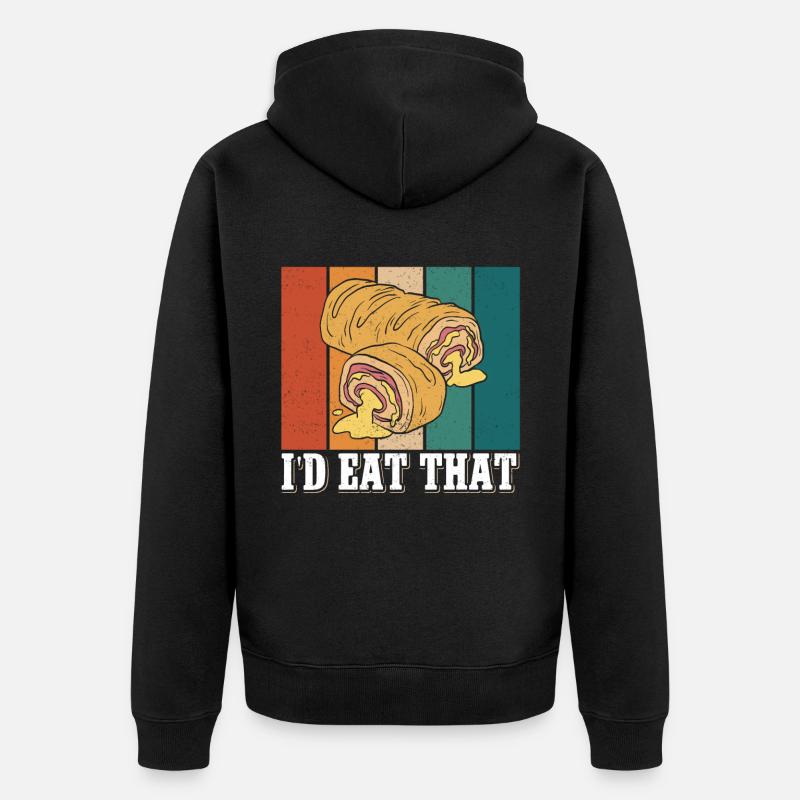Stromboli Pizza Calzone Strombolis Gift - Unisex Premium Organic Zip Hoodie - black
