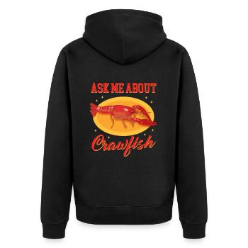 Flusskrebs Edelkrebs Meeresfrüchte Geschenk - Unisex Premium Bio Zip Hoodie - Schwarz - Hinten - Nico (187cm)