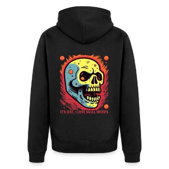 I love skull motifs - Unisex Premium Organic Zip Hoodie - black - Back - Nico (187cm)