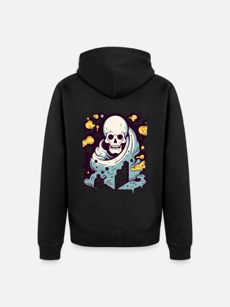 Interaktiv färg, modern industriell skalle - Ekologisk premiumluvjack unisex - svart