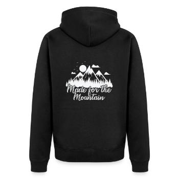Made for the Mountain Hiking Hobby - Unisex Premium Organic Zip Hoodie - black - Back - Nico (187cm)