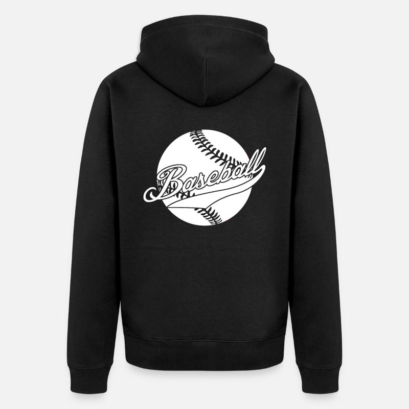 Baseball Bat Baseball Player - Unisex Premium Bio Zip Hoodie - Schwarz