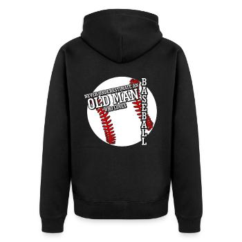 Baseball pour les vieux hommes - Veste à capuche bio Premium Unisexe - noir - Dos - Nico (187cm)