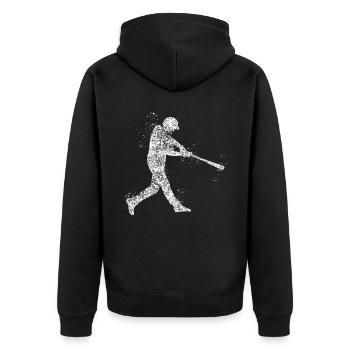 Baseball Pitcher - Unisex Premium Bio Zip Hoodie - Schwarz - Hinten - Nico (187cm)