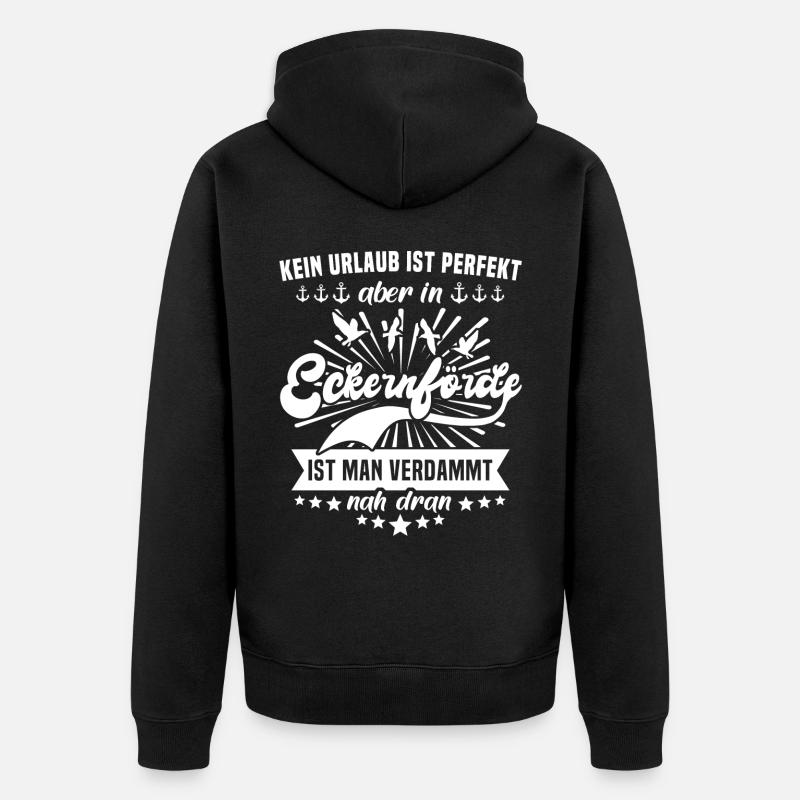 Eckernförde Eckernförder - Unisex Premium Bio Zip Hoodie - Schwarz