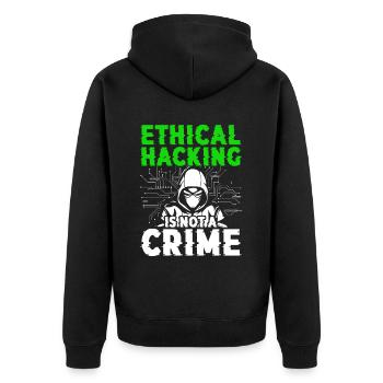 Ethical Hacking Is Not A Crime - Unisex Premium Organic Zip Hoodie - black - Back - Nico (187cm)