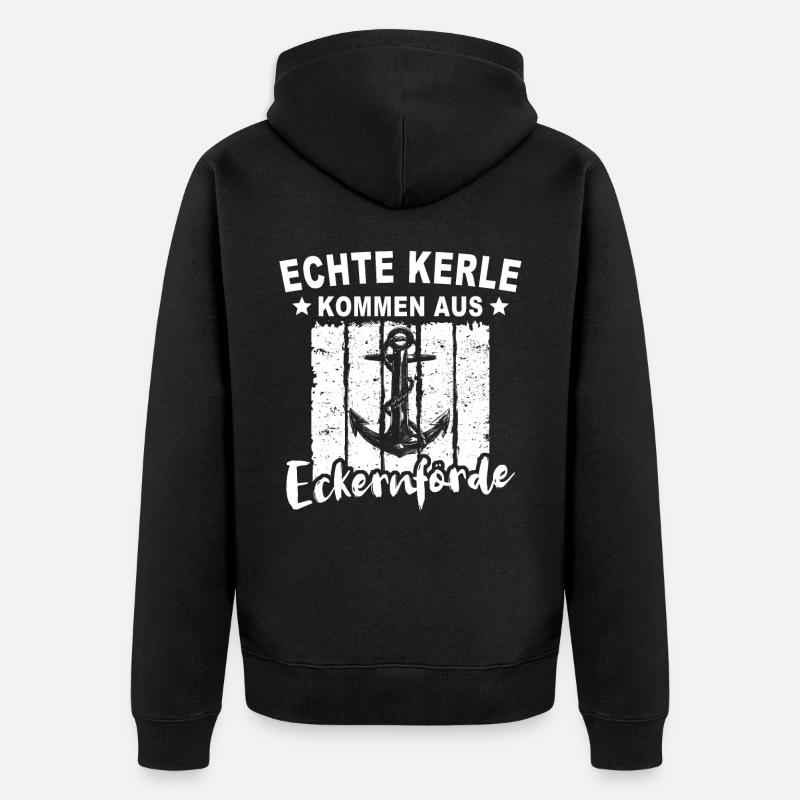Eckernförde - Unisex Premium Bio Zip Hoodie - Schwarz