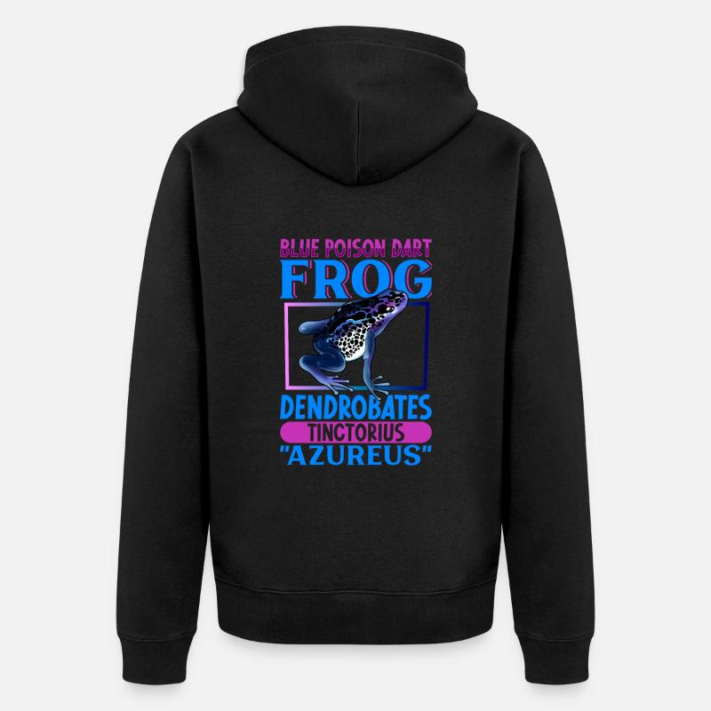 Grenouille bleue à dendrobate empoisonné - Veste à capuche bio Premium Unisexe - noir