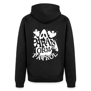 Paranormal Patrol Ghost Investigator Gifts - Unisex Premium Organic Zip Hoodie - black - Back - Nico (187cm)