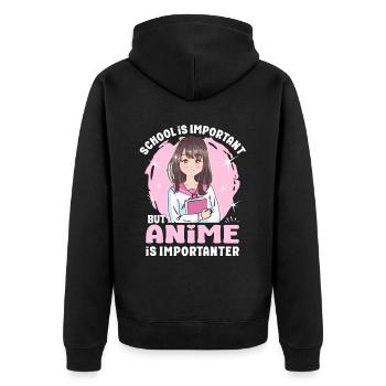 L’anime est plus important Anime japonais Manga Otaku - Veste à capuche bio Premium Unisexe - noir - Dos - Nico (187cm)
