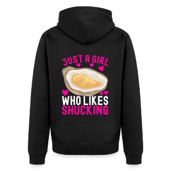 Oysters Oyster Lovers - Unisex Premium Organic Zip Hoodie - black - Back - Nico (187cm)