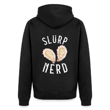 Oysters Oyster Lovers - Unisex Premium Organic Zip Hoodie - black - Back - Nico (187cm)