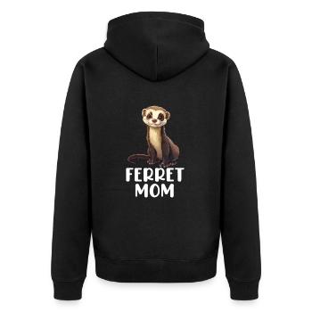 ferret mom - Unisex Premium Bio Zip Hoodie - Schwarz - Hinten - Nico (187cm)