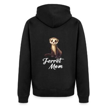 ferret mom - Unisex Premium Bio Zip Hoodie - Schwarz - Hinten - Nico (187cm)