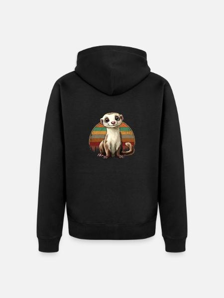 ferret illustration - Unisex Premium Bio Zip Hoodie - Schwarz