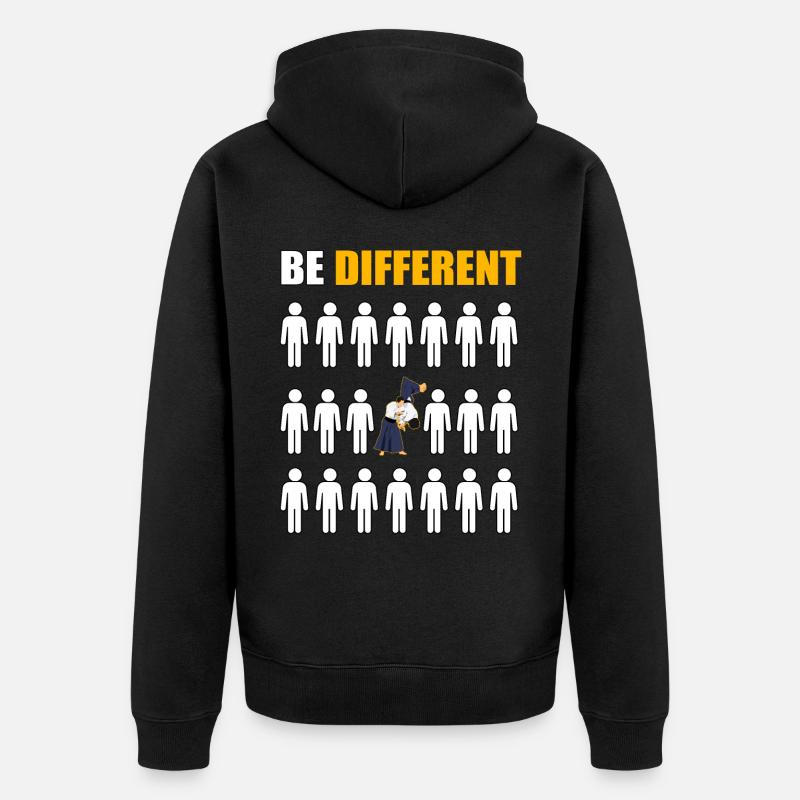 Sei anders Aikido - Unisex Premium Bio Zip Hoodie - Schwarz