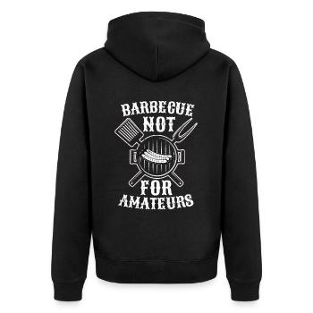 BBQ -Raucher Fleisch Grillen Lustiger - Unisex Premium Bio Zip Hoodie - Schwarz - Hinten - Nico (187cm)