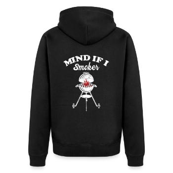 BBQ -Raucher Fleisch Grillen Lustiger - Unisex Premium Bio Zip Hoodie - Schwarz - Hinten - Nico (187cm)