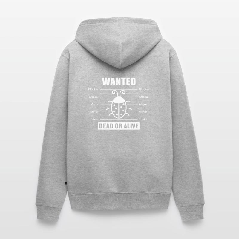 Bugs Wanted Software Developer Developer Unisex Premium Organic Zip Hoodie