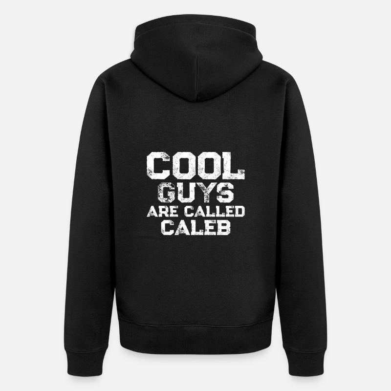 Cool guys are called caleb - Unisex Premium Bio Zip Hoodie - Schwarz