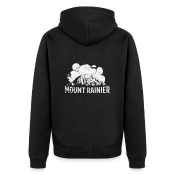 Mount Rainier Washington Cascade Range - Unisex Premium Organic Zip Hoodie - black - Back - Nico (187cm)