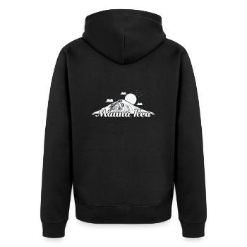 Mauna Kea Vulkan Hawaii USA - Unisex Premium Bio Zip Hoodie - Schwarz - Hinten - Nico (187cm)