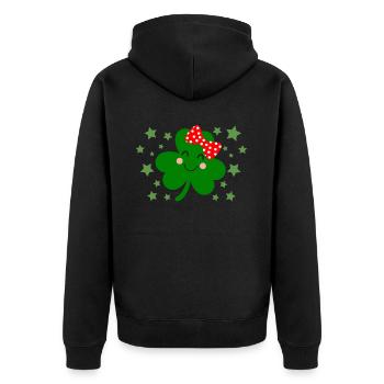Accessoires de la Saint-Patrick, décoration de Shamrock d'irlande - Veste à capuche bio Premium Unisexe - noir - Dos - Nico (187cm)