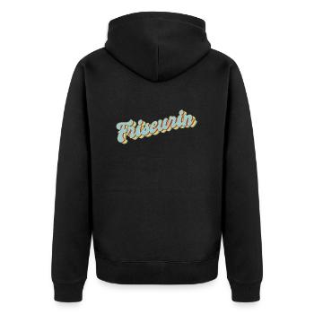 Haarstylist Abschluss-Geschenk Friseurin - Unisex Premium Bio Zip Hoodie - Schwarz - Hinten - Nico (187cm)
