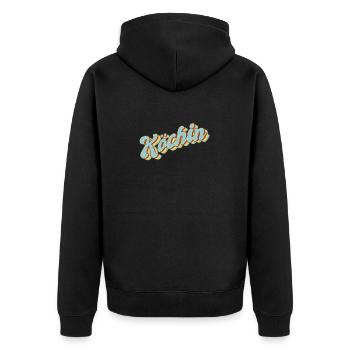 Koch Abschluss-Geschenk Hobby Köchin - Unisex Premium Bio Zip Hoodie - Schwarz - Hinten - Nico (187cm)