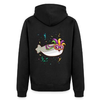 Sacabambaspis Poisson Meme Carnaval - Veste à capuche bio Premium Unisexe - noir - Dos - Nico (187cm)