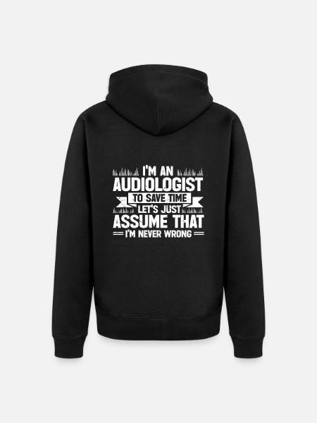 Audiology Audiologists - Unisex Premium Organic Zip Hoodie - black