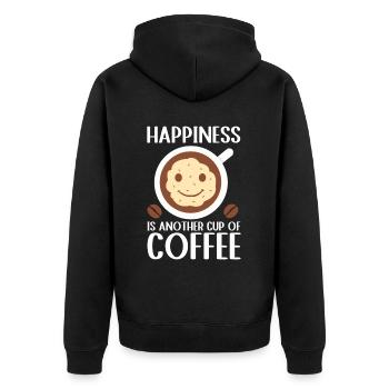 Barista Kaffee - Unisex Premium Bio Zip Hoodie - Schwarz - Hinten - Nico (187cm)