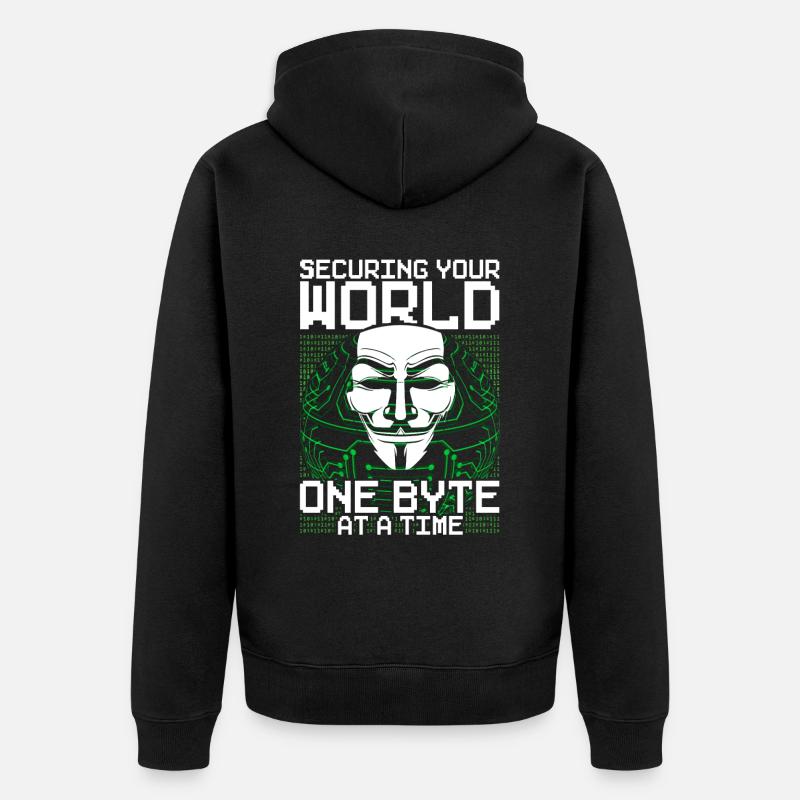 Ethical Hacker Ethischer Hacker - Unisex Premium Bio Zip Hoodie - Schwarz