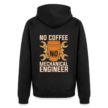 Ingénieur en mécanique Pas de café Mécanicien automobile Café - Veste à capuche bio Premium Unisexe - noir - Dos - Nico (187cm)