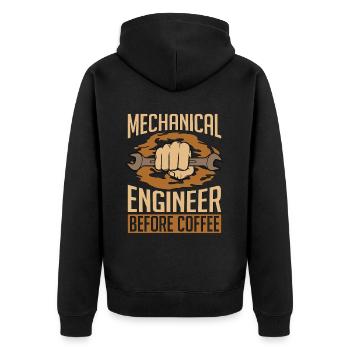 Mechanical Engineer Before Mechanic Coffee Lover - Unisex Premium Organic Zip Hoodie - black - Back - Nico (187cm)