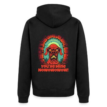 Tu es à moi maintenant, mignon chien en colère - Veste à capuche bio Premium Unisexe - noir - Dos - Nico (187cm)