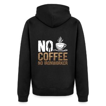 Ferronnier Pas de café Pas de serrurier Amateur de café - Veste à capuche bio Premium Unisexe - noir - Dos - Nico (187cm)