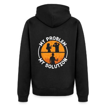Monteur de charpentes métalliques Mon problème Mon pictogramme Papa Maman Soudure - Veste à capuche bio Premium Unisexe - noir - Dos - Nico (187cm)