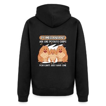 Poméranie Poméranie chien chien chien propriétaire cadeau - Veste à capuche bio Premium Unisexe - noir - Dos - Nico (187cm)