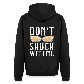 Austern Austernliebhaber - Unisex Premium Bio Zip Hoodie - Schwarz - Hinten - Nico (187cm)