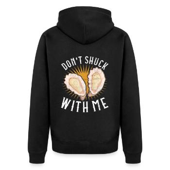 Oysters Oyster Lovers - Unisex Premium Organic Zip Hoodie - black - Back - Nico (187cm)
