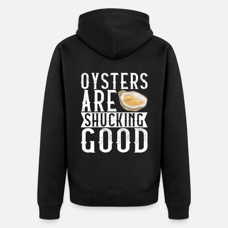 Austern Austernliebhaber - Unisex Premium Bio Zip Hoodie - Schwarz