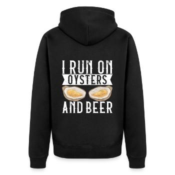 Oysters Oyster Lovers - Unisex Premium Organic Zip Hoodie - black - Back - Nico (187cm)