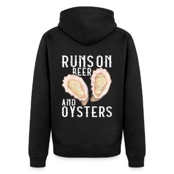 Oysters Oyster Lovers - Unisex Premium Organic Zip Hoodie - black - Back - Nico (187cm)