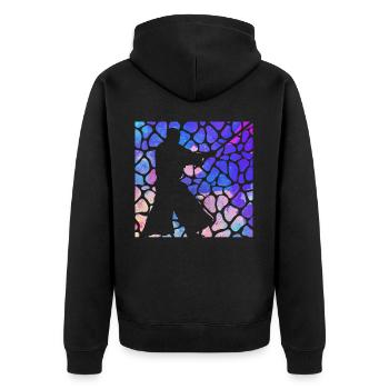Aikido - Unisex Premium Bio Zip Hoodie - Schwarz - Hinten - Nico (187cm)