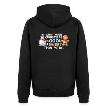 May Your Christmas Be Cool And Sweet This Year Sno - Unisex Premium Bio Zip Hoodie - Schwarz - Hinten - Nico (187cm)