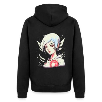 Fille chaude comme moi, Art de fille d’anime - Veste à capuche bio Premium Unisexe - noir - Dos - Nico (187cm)