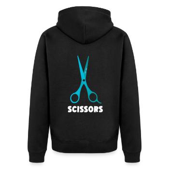 Ciseaux Papier Pierre Drôle Groupe Kawaii - Veste à capuche bio Premium Unisexe - noir - Dos - Nico (187cm)