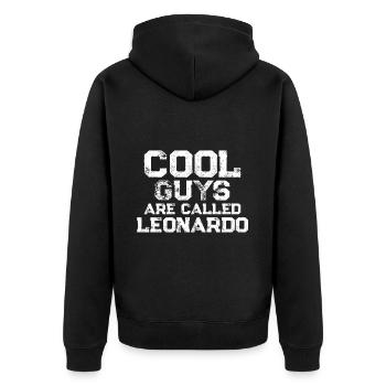 Les mecs cool s’appellent Leonardo - Veste à capuche bio Premium Unisexe - noir - Dos - Nico (187cm)